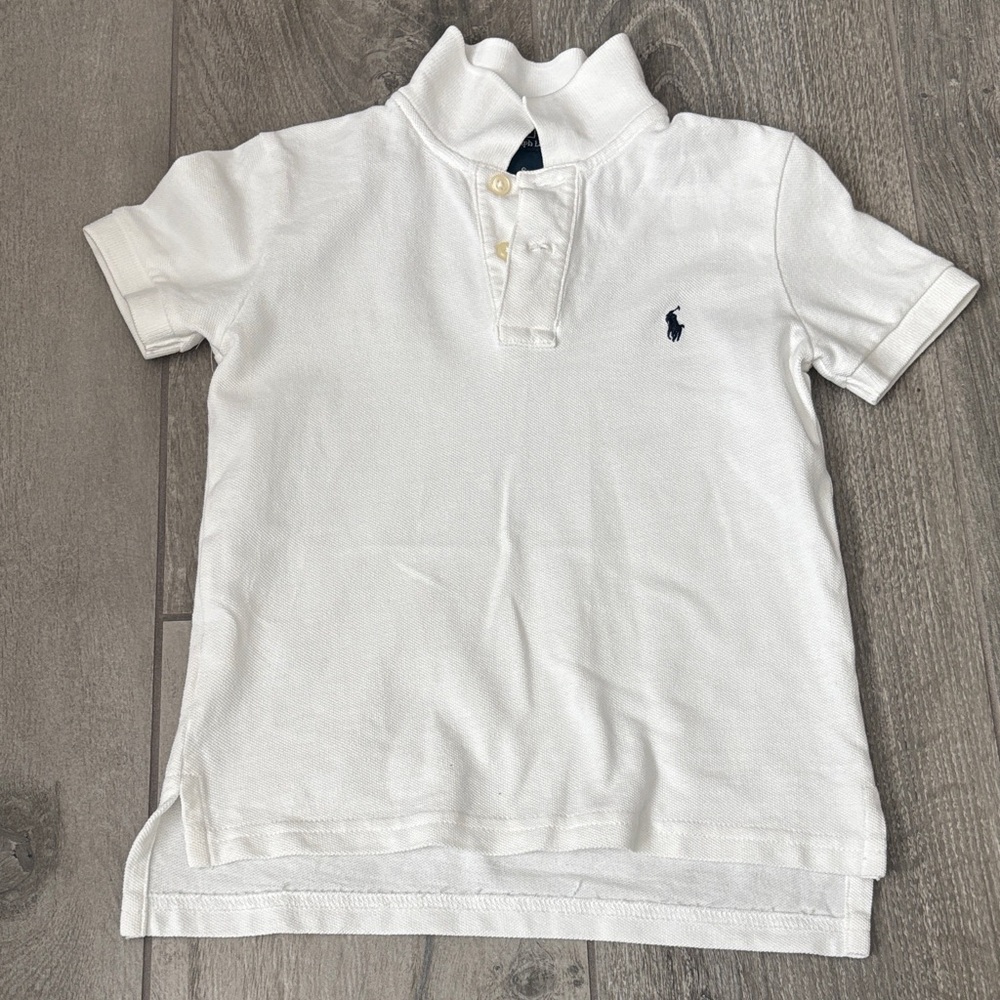 Boys size 6 Ralph Lauren Kids White Polo with Navy Pony